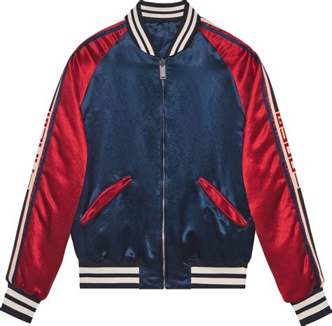 gucci red leather bomber jacket|Gucci midnight blue bomber jacket.